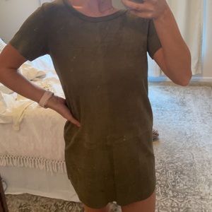 Suede green dress